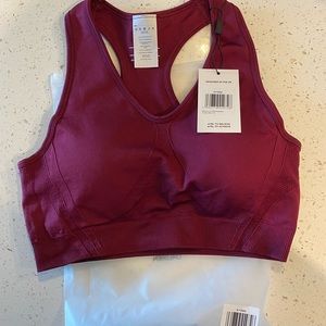 NWT AYBL SZ M wine colored sports bra.